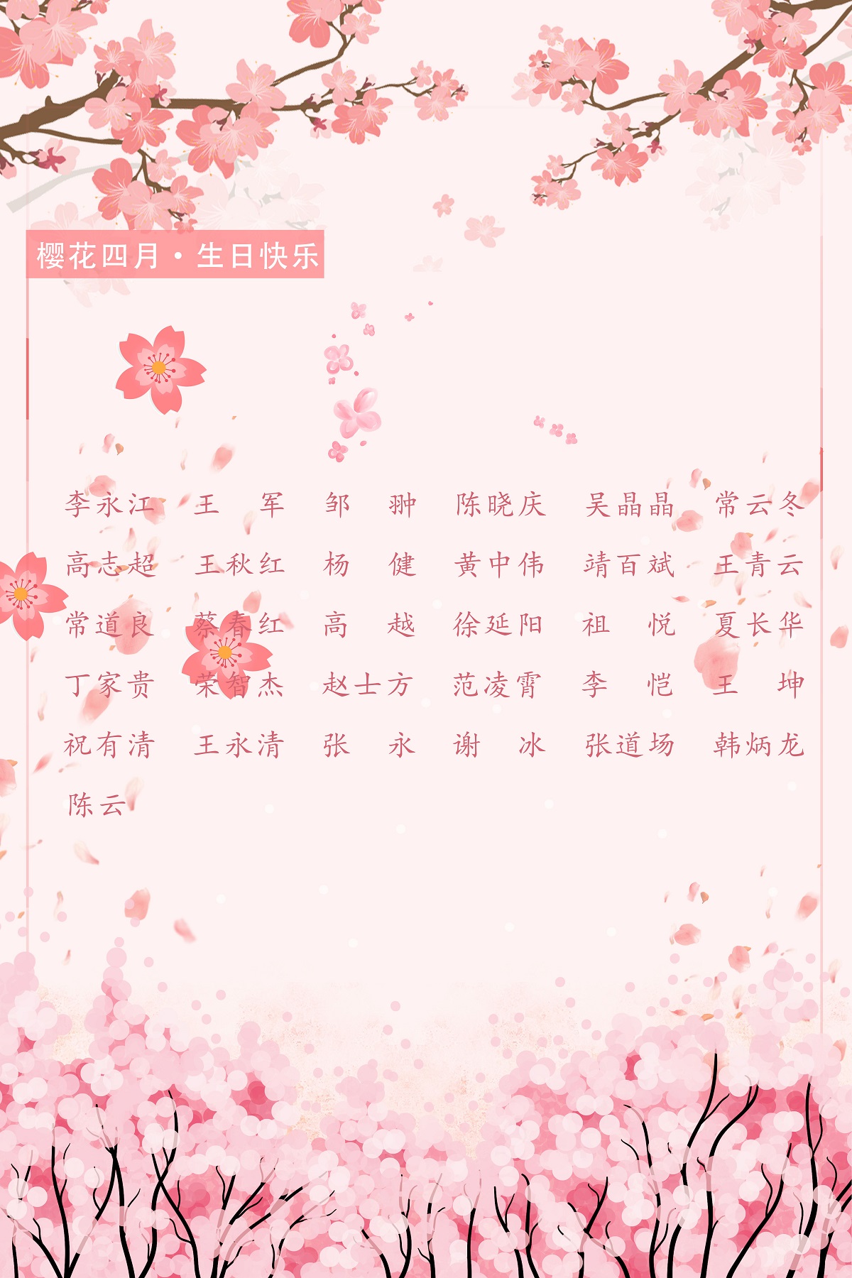 【生日祝?！抗ё?4月生日的員工生日快樂！