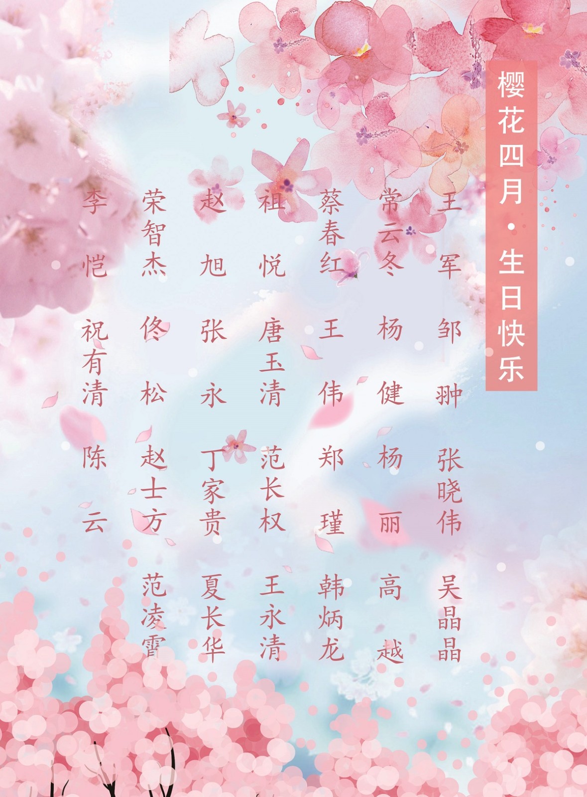 【生日祝?！抗ё?4月生日的員工生日快樂！